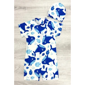 Boneli ,pervaz Fermuarlı ,güneş Korumalı Erkek Çocuk Tulum Mayo