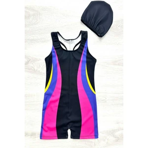 Yüzücü Şortlu Kız Çocuk Mayo ( Boneli )