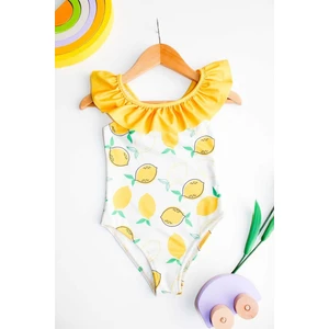 Çapraz Fırfır Askılı Kız Çocuk Mayo