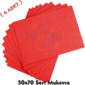 Kırmızı Renkli Mukavva 6 Adet 50X70 cm Sert Karton Mukavva