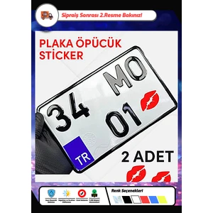 Plaka Öpücük Sticker 4cm x 3cm 2 Adet