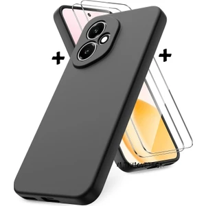 M.TK Moveteck Honor 400 Kılıf Kamera Korumalı Yumuşak Renkli Mat Silikon + 9h Ekran Koruyucu Cam 2in1 Set