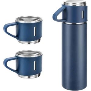Aydoğan Ticaret44 500ML Paslanmaz Çelik Bardaklı Termos Çift Katmanlı Termos Bardak Mug Araç Kahve Çay El Termosu