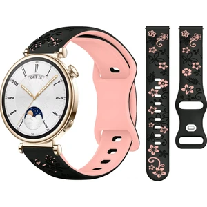Huawei Watch Gt4 41MM Uyumlu Floraflex Çiçek Desenli Yumuşak Soft Silikon Kordon