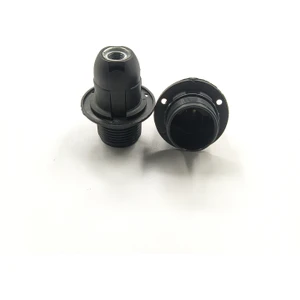 Dekoratif Plastik E-14 Yarım Dişli Halkalı Geçmeli Duy Siyah (2 Adet)