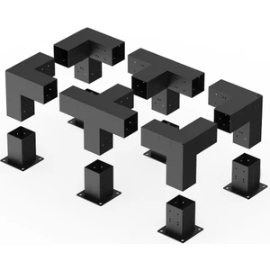 Deniz Welding Pergola Seti Çardak Teras sundurma ve Kış bahçesi Garaj Için Metal 90X90X2.5 mm 12 Parça  renk sıyah pergola_0012