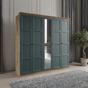 Toprak 5 Kapaklı Bazalı Gardırop Tamamı Mdf