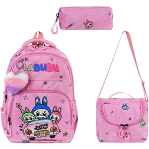 Labubu Beslenmeli Kalemlikli Ilkokul Sırt Çantası