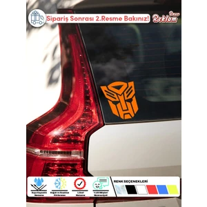 Transformers Araba Stickerı – Otobot Sembolü – 9x9 cm – Renk Seçenekli