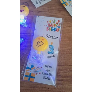 Sevgili Atölyem  Işıklı Emoji Anahtarlık 15 Adet Doğum Günü Hediyelikleri, Bayram Hediyesi, Karne Hediyelikleri, Babyshower