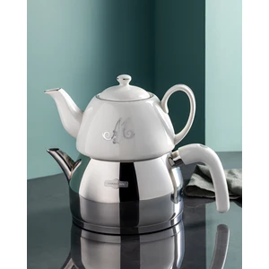 Madame Coco Avellino Çaydanlık Takımı - 1000 ml - 2150 ml - Beyaz/Platin