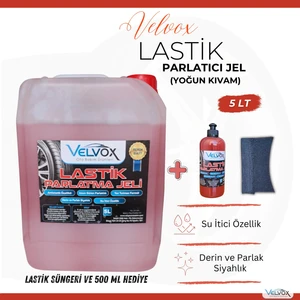 Lastik Parlatıcı Jel 5 Lt (Yoğun Kıvam) ,500 ml ve Uygulama Süngeri Hediye , Lastik Parlatma Jeli, Lastik Temizleme, Lastik Jeli