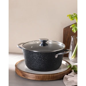 Madame Coco Noir Titanyum Derin Tencere - Siyah - 22 cm