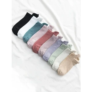 10'lu Soft Renkli Patik Ekonomik Paket Unisex Kısa Spor Sneakers Çorap