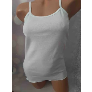 Beyaz Ip Askılı Ribana Kadın Rahat Kullanışlı %100 Cotton Atlet