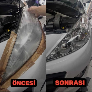 Buharsız Sıvısız Uğraştırmayan (2 Dakikada ) Kolay Oto Far Temizleme Far Parlatma Seti