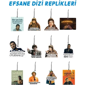 12 Adet Gibi Prens ve Burhan Altıntop Dizi Replikleri Görselli Hediyelik Oto Kokusu ve Aksesuari