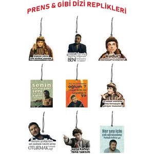 9 Adet Gibi Prens Dizisi Replikleri Görselli Hediyelik Oto Kokusu ve Aksesuari