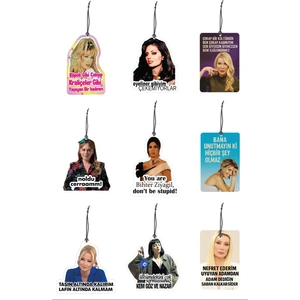 9 Adet Atarlı Kadınlar Serisi Hediyelik Oto Kokusu ve Aksesuari