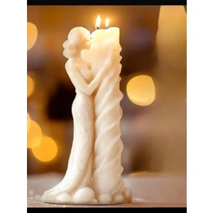 Şık Düğün Elbiseli Kadın Zarif Mum Dekoratif Kokulu Doğal Soya Mum