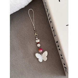 Kelebek Telefon Charm, Fiyonk Telefon Ipi Charmı, Kelebek Telefon Süsü Çanta Charm