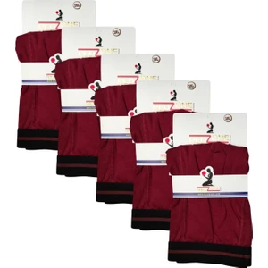 5 Adet Büyük Beden Redzone Likralı Boxer Bordo