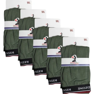 5 Adet Büyük Beden Redzone Likralı Boxer Haki