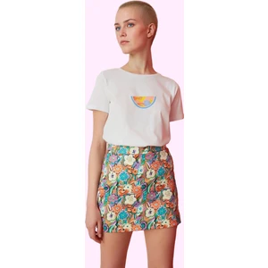 Kadın Geometrik Desenli Mini Etek Yüksek Bel Kalem Kalıp Çok Finike Dokuma Yazlık Günlük Kullanım