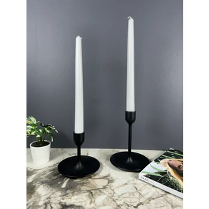 Dekoratif 2 Adet Şamdan Mumu - Beyaz