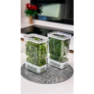 2 Adet Çok Amaçlı Vakumlu Sızdırmaz Yeşillik Saklama Kabı Nane Maydonoz Dere Otu Roka Tere Marul