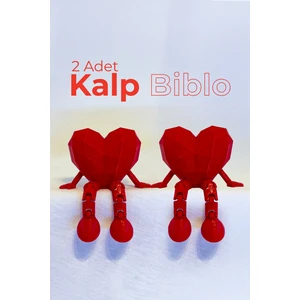 Kalp Biblo Seti PLA Malzemeden Şık Tasarım 2 Adet Ev Dekorasyonu İçin