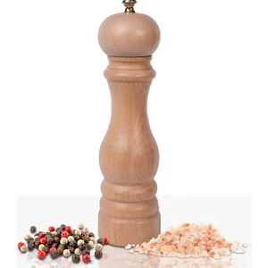 Glıos Natural Ahşap Tuz ve Karabiber El Değirmeni Öğütücü Grinder 22 cm