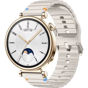 Huawei Watch Gt4 41MM Ile Uyumlu Dalga Desenli Tokalı Yumusaş Soft Silikon Kordon