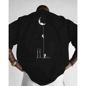 Astronot Ay Baskılı Özel Tasarım Oversize Tshirt