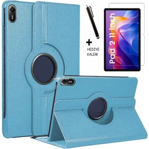 Xiaomi Redmi Pad 2 11 Inç 2025 Tablet Kılıf 360 Döner Deri Standlı Kapak Ekran Koruyucu ve Kalem Set