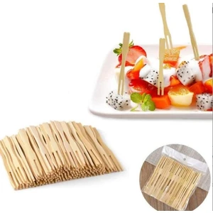 Bambu Kokteyl Çubukları- Sunum , Kanepe Çubukları - 100 Adet- Cips Çatalı- Bambu Kürdan