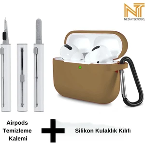Airpods Pro 2. Nesil Uyumlu Yüksek Kalite Liquid Silikon Tıpalı Kılıf ve Elektronik Temizleme Kalemi