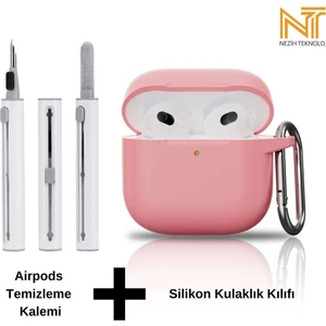 Apple Airpods 4. Nesil Uyumlu Yüksek Kalite Liquid Silikon Tıpalı Kılıf ve Elektronik Temizleme Kalemi