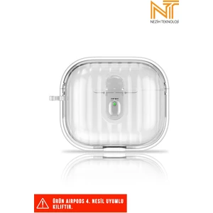 Apple Airpods 4. Nesil Uyumlu Airbagli Kenarları Renkli Şeffaf Dilimli Silikon Kılıf