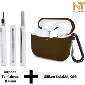 Airpods Pro 2. Nesil Uyumlu Yüksek Kalite Liquid Silikon Tıpalı Kılıf ve Elektronik Temizleme Kalemi