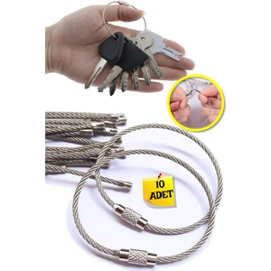 Çelik Tel 15 cm Anahtarlık - 10 Adet