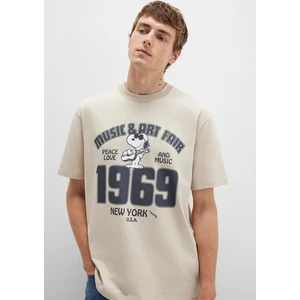 Snoopy Baskılı Bej Tişört 0612928-70322