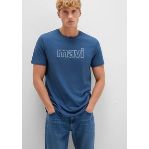 Mavi Logo Baskılı Mavi Tişört 065781-90609