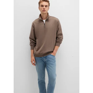 Yarı Fermuarlı Kahverengi Basic Sweatshirt 0S10419-70380
