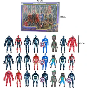 Brother Toys 24'lü Süper Kahraman Seti Örümcek Adam Hulk Kara Panter Venom Batman Demir Adam 12 Cm.