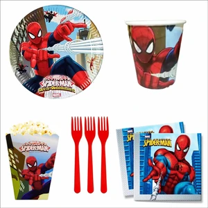 Örümcek Adam 8 Tabak, 8 Bardak, 8 Mısır Kutusu,10 Peçete, 10 Çatal