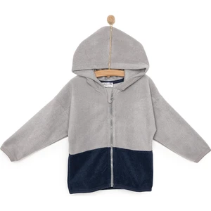 Hellobaby Basic Erkek Fermuarlı Kapüşonlu Polar Hırka Erkek Bebek