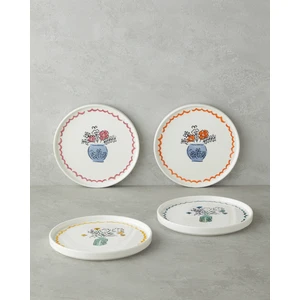 Floe Seramik 4'lü Pasta Tabağı 20 cm Renkli