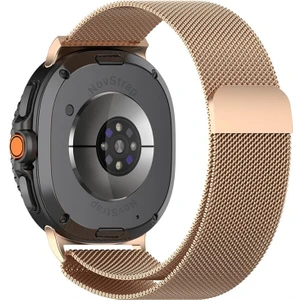 Novstrap Samsung Galaxy Watch 8 40MM 44MM Classic 46MM ile Uyumlu Kordon Mıknatıslı Metal Hasır