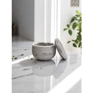 Küçük Kapaklı Beton Saklama Kabı & Mumluk Dekoratif Çok Amaçlı Kutu